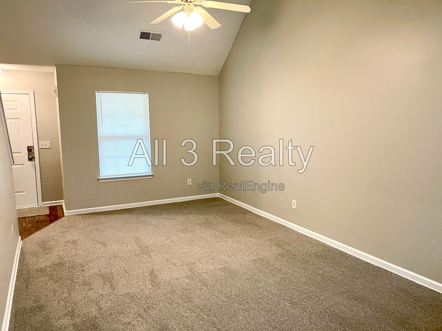 Charming 3-bedroom, 2.5-bath home in McDonough, GA featuring comfortable carpeted living spaces and ceiling fans throughout. property image